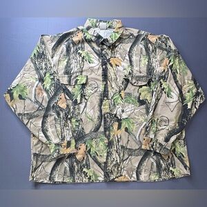 IDEAL Silent Leaf Camouflage Cotton Button Up Shirts XXXL Made in USA #1082